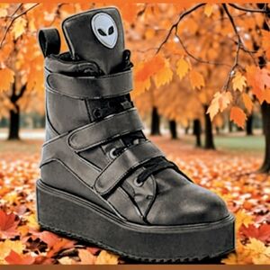 US11👽Killstar High Top Goth Sneakers - She's Out There -  Booties